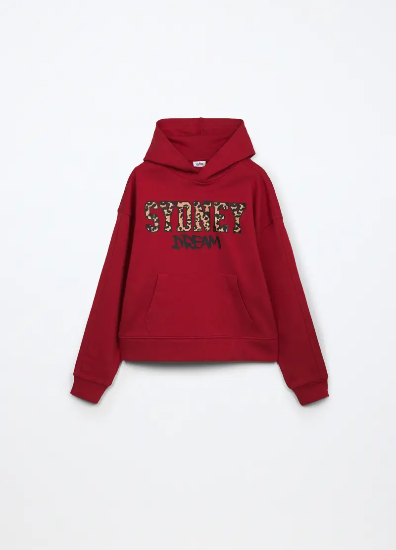 Felpa In French Terry Ragazza, Bambina, Rosso