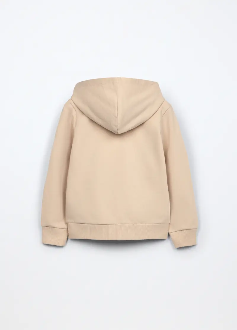 Felpa In French Terry Stretch Bambina, Beige chiaro miniatura 2