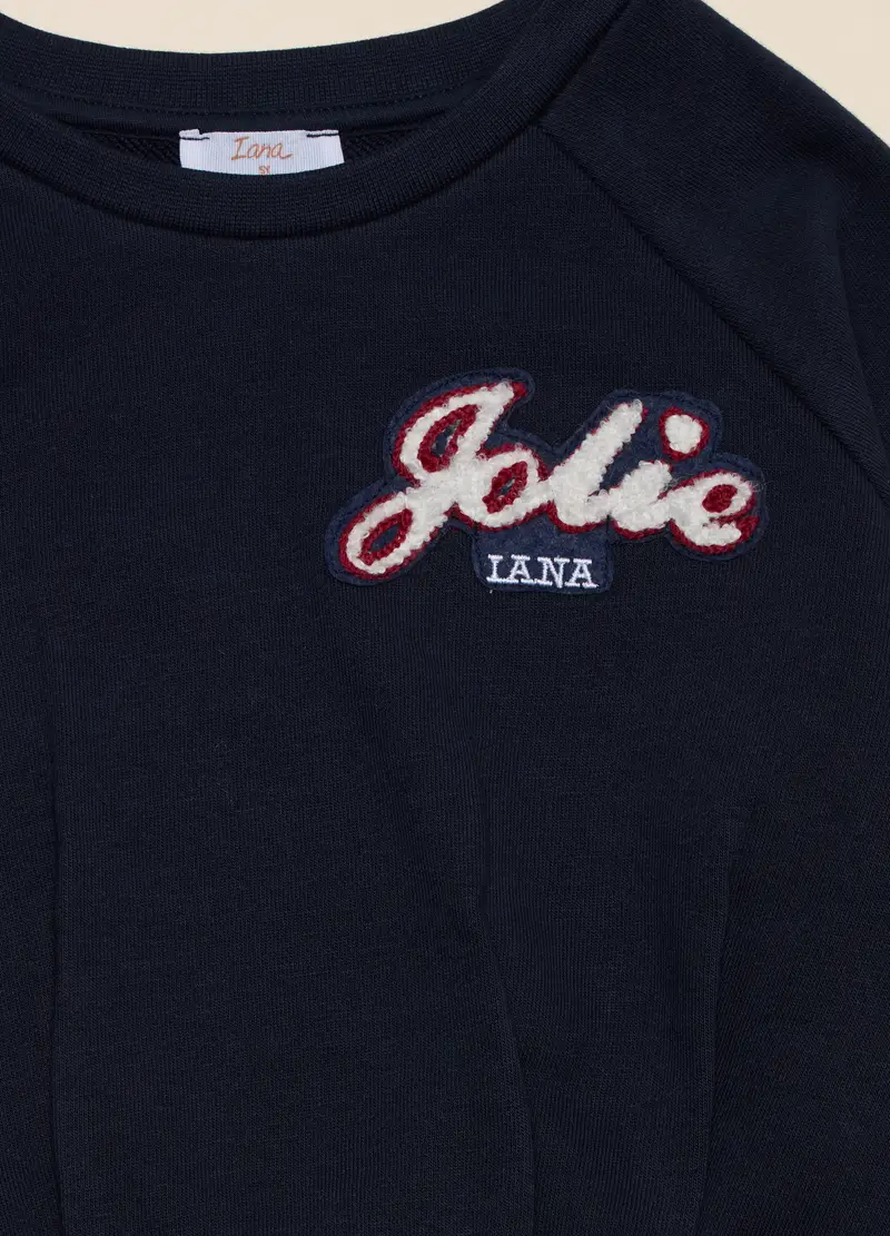 Felpa In Misto Cotone, Bambina, Blu scuro miniatura 2