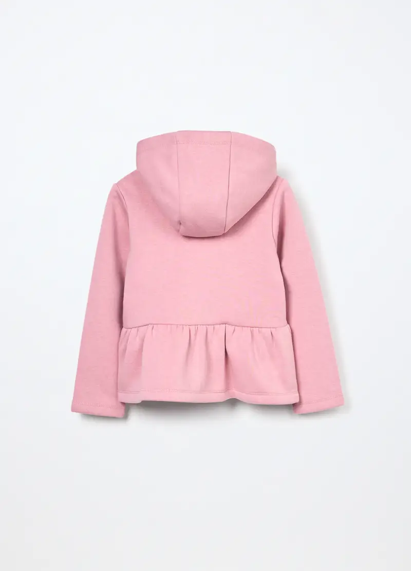Felpa In Misto Cotone Con Cappuccio Bambina, Rosa chiaro miniatura 2