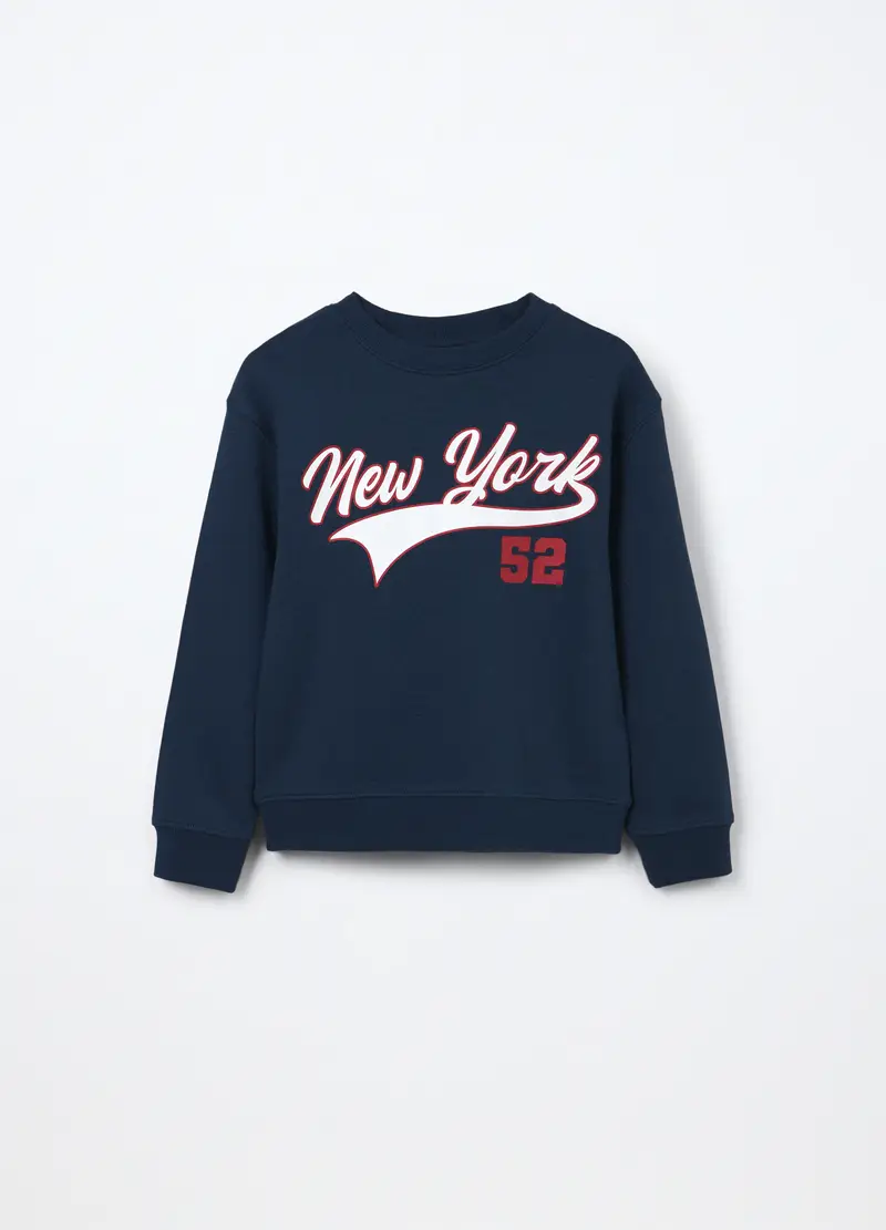 Felpa In Puro Cotone Bambino, Blu Bluette