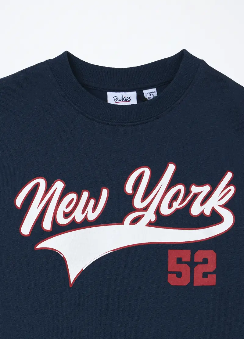 Felpa In Puro Cotone Bambino, Blu Bluette miniatura 3