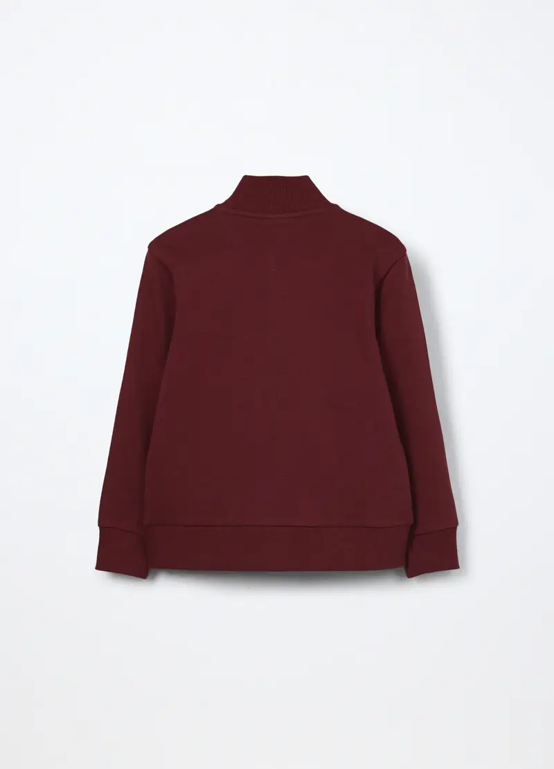 Felpa In Puro Cotone Bambino, Rosso scuro miniatura 2