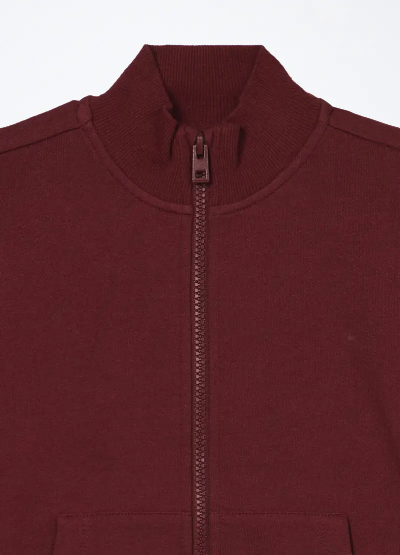 Felpa In Puro Cotone Bambino, Rosso scuro miniatura 3