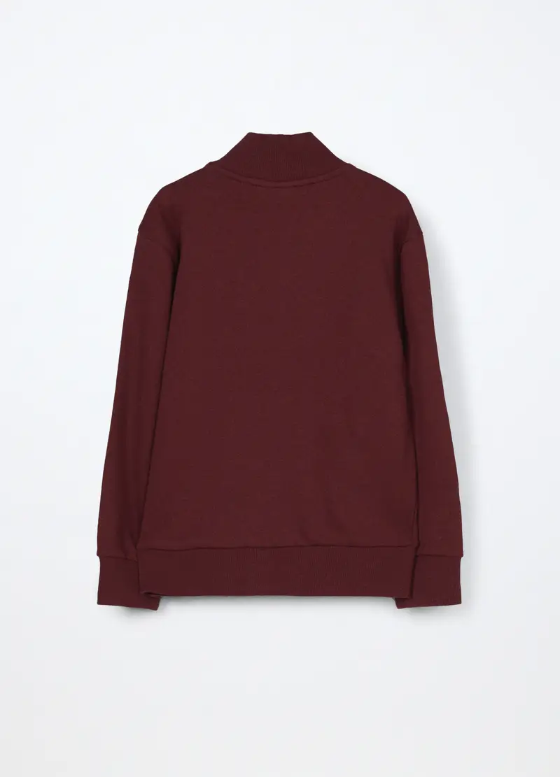 Felpa In Puro Cotone Bambino, Rosso scuro miniatura 2