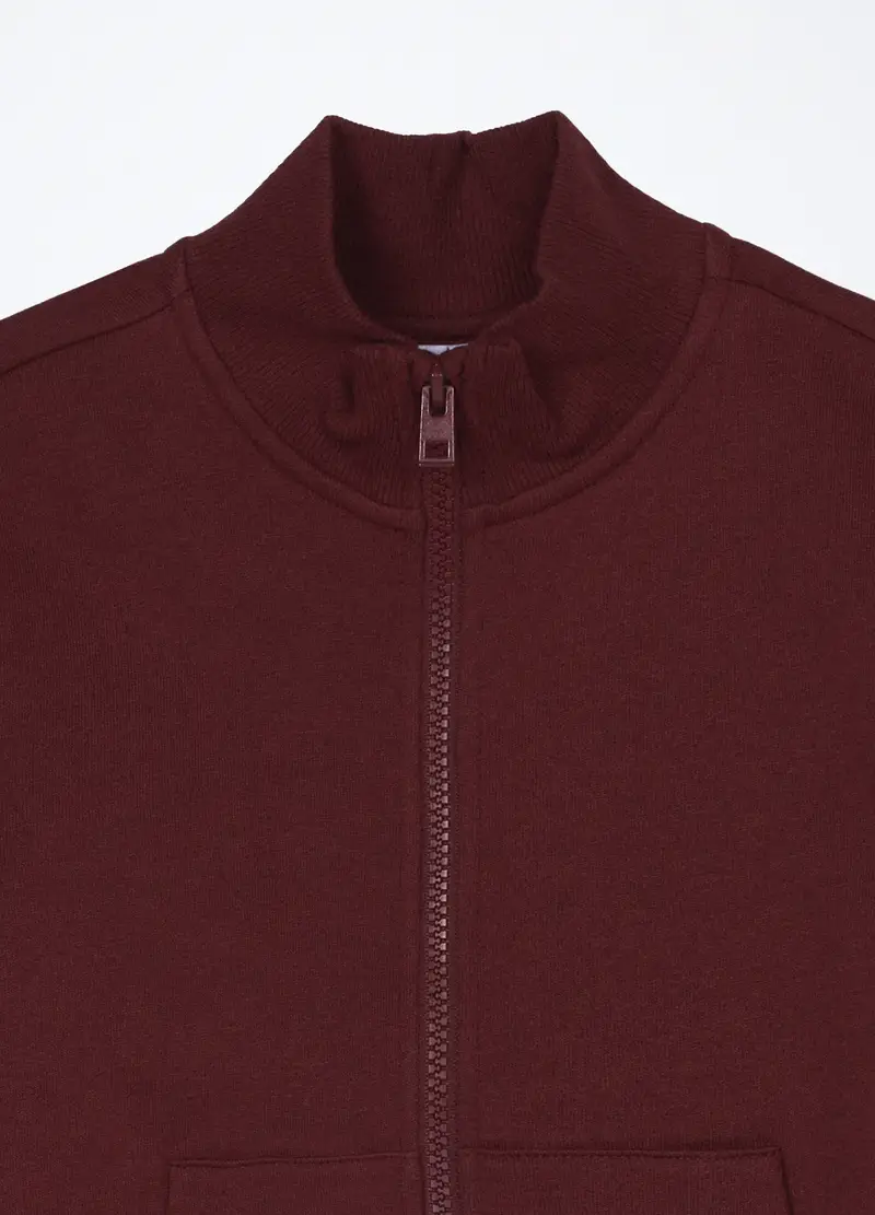 Felpa In Puro Cotone Bambino, Rosso scuro miniatura 3