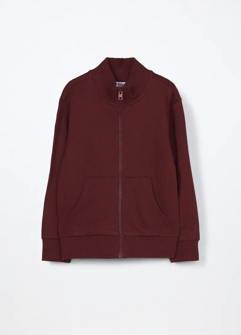 Felpa In Puro Cotone Bambino, Rosso scuro