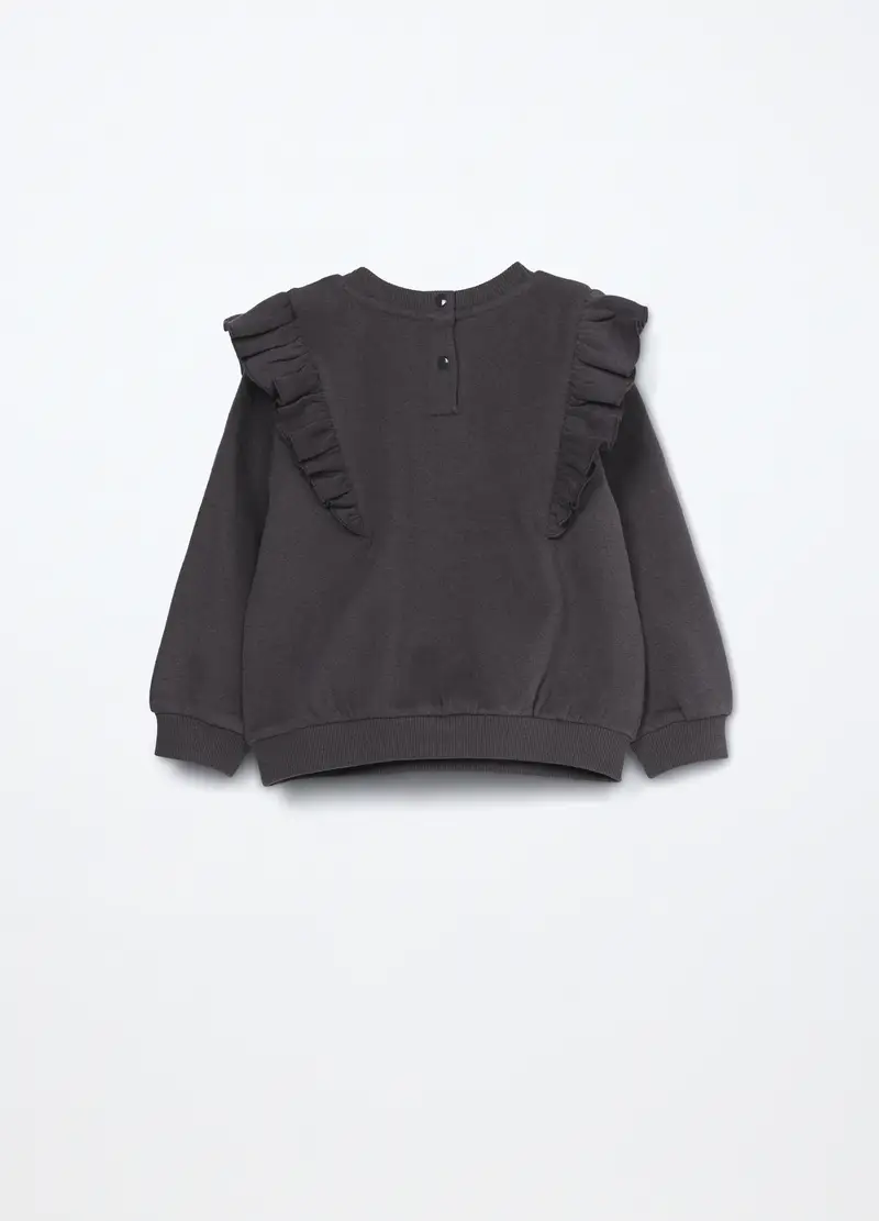 Felpa In Puro Cotone Fleece Neonata, Bambina, Grigio scuro miniatura 2