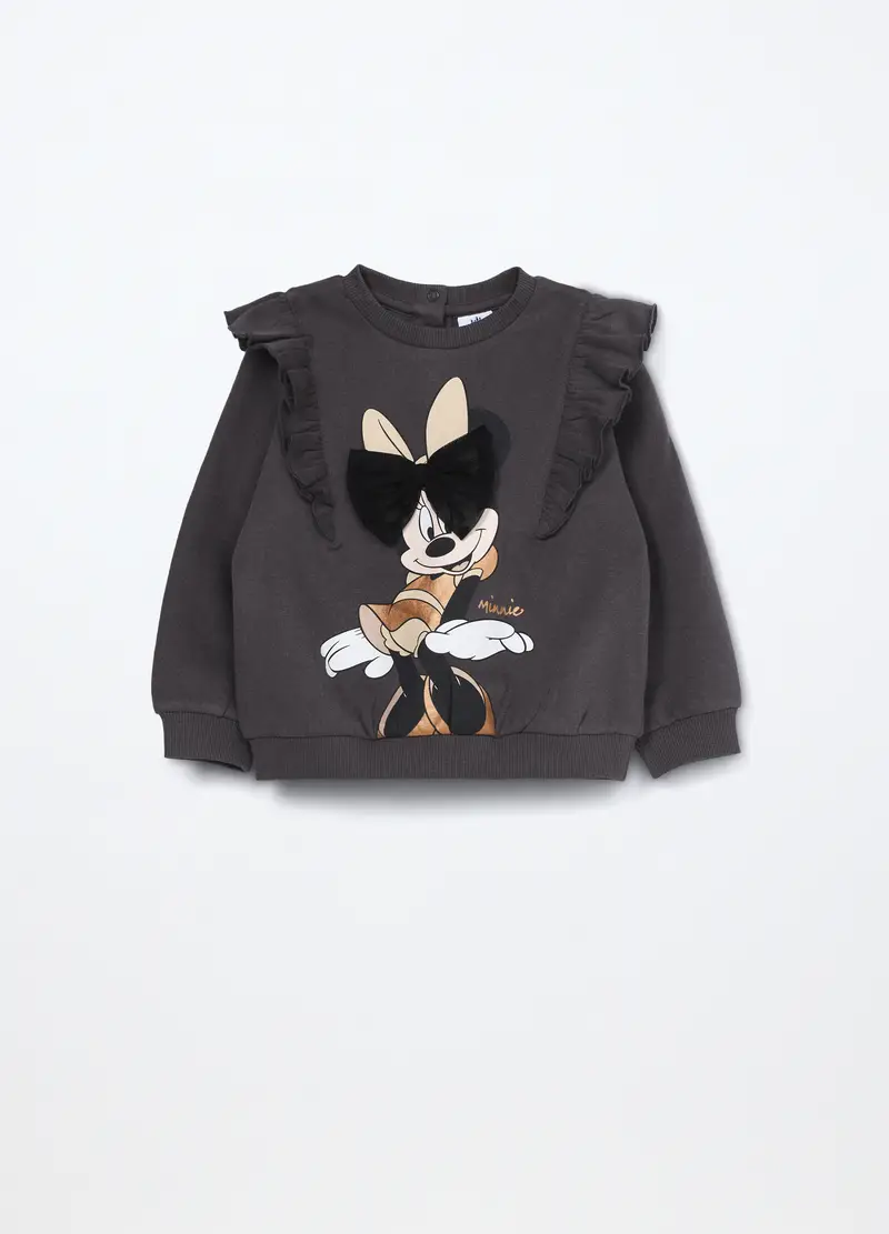 Felpa In Puro Cotone Fleece Neonata, Bambina, Grigio scuro