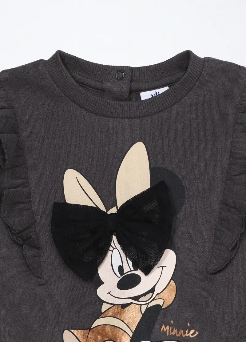 Felpa In Puro Cotone Fleece Neonata, Bambina, Grigio scuro miniatura 3