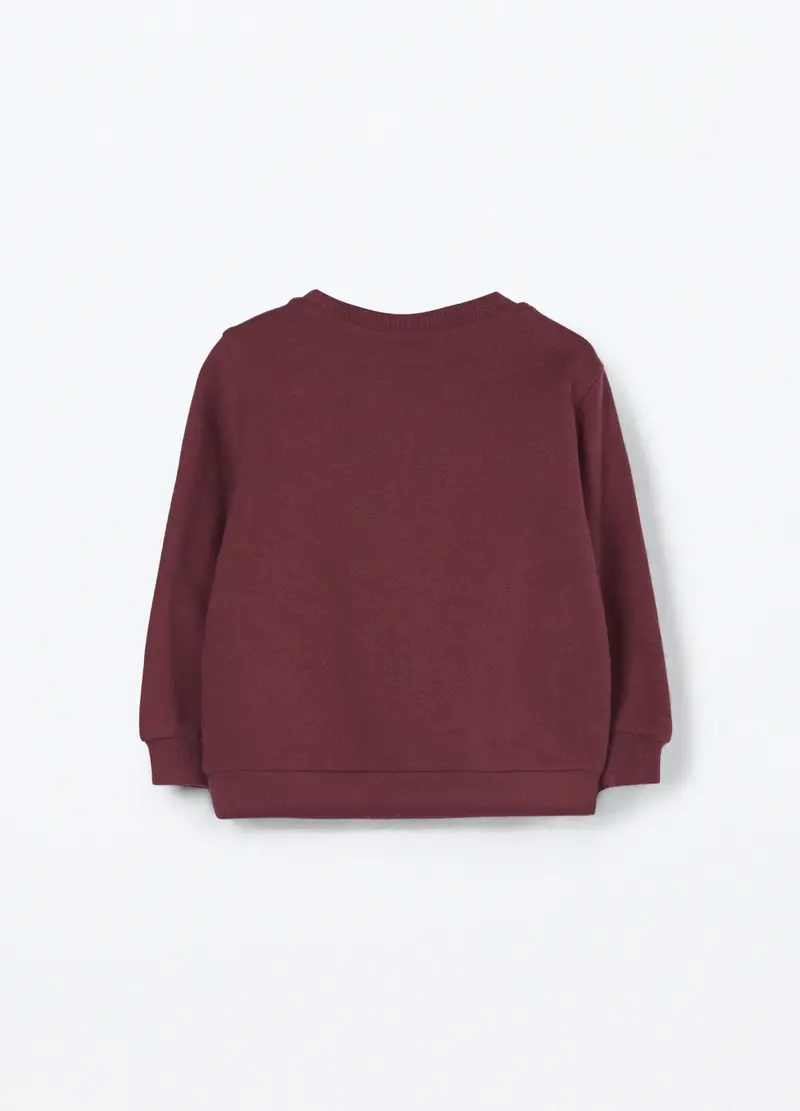 Felpa In Puro Cotone Fleece Neonata, Bambina, Rosso scuro miniatura 2