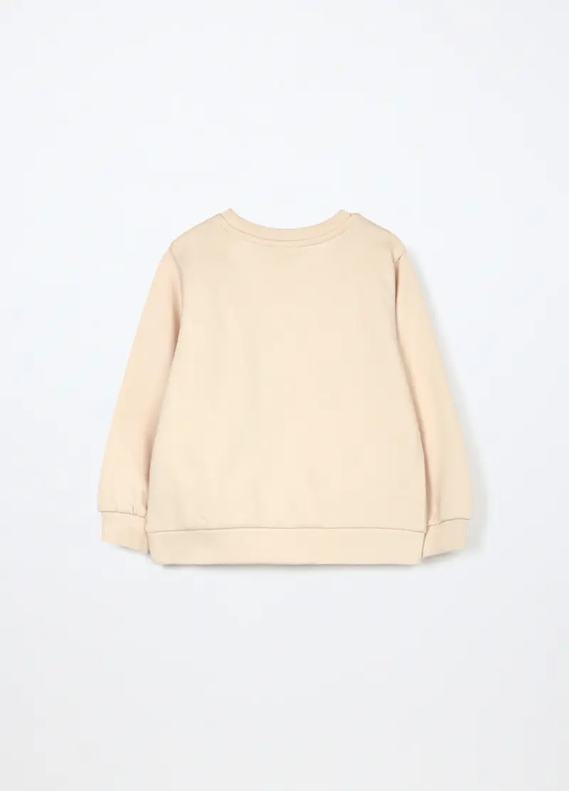 Felpa In Puro Cotone Neonata, Bambina, Beige chiaro miniatura 2