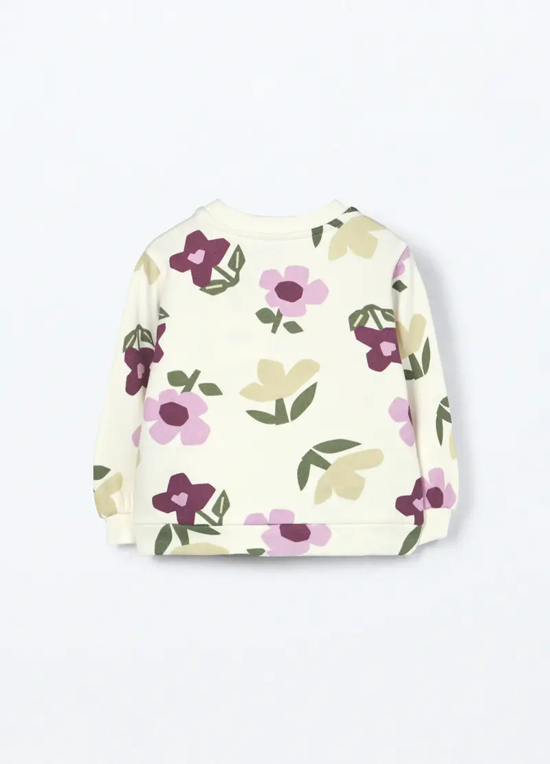 Felpa In Puro Cotone Neonata, Bambina, Bianco miniatura 2