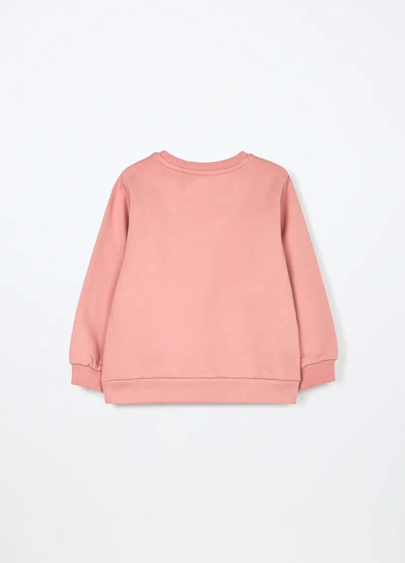 Felpa In Puro Cotone Neonata, Bambina, Rosa pastello miniatura 2