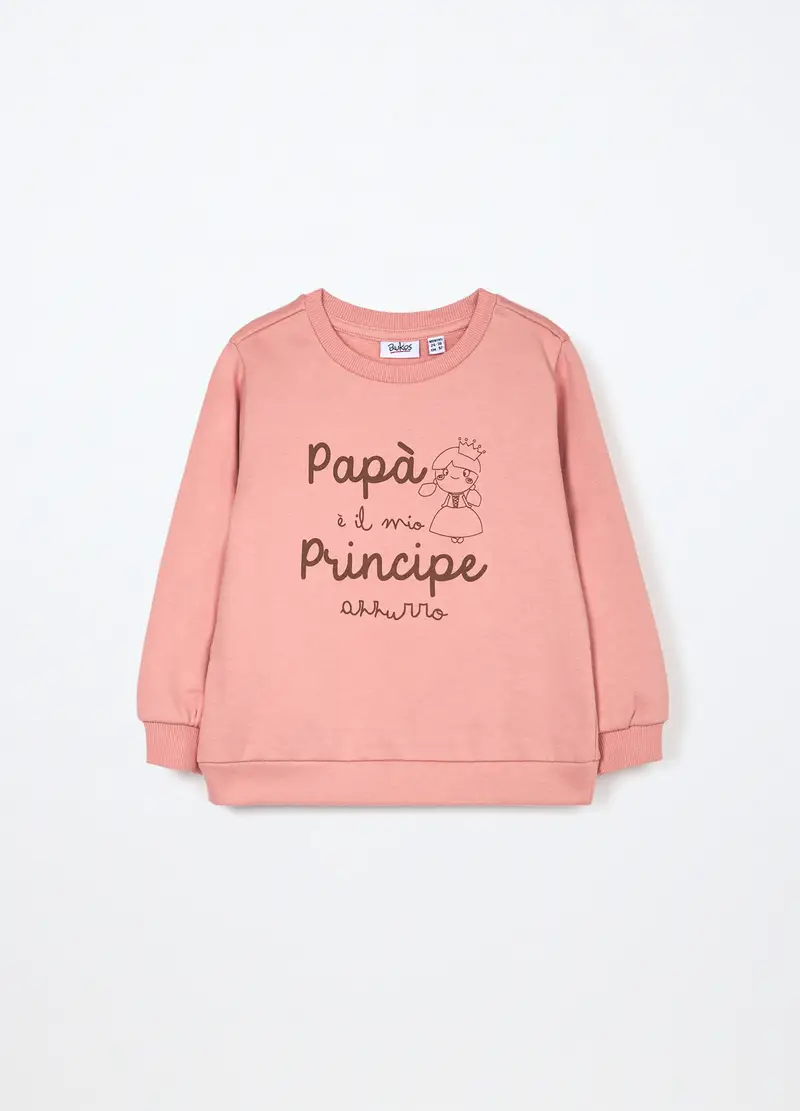 Felpa In Puro Cotone Neonata, Bambina, Rosa pastello