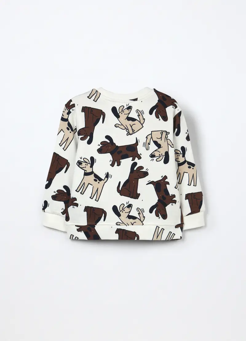 Felpa In Puro Cotone Neonato, Bambino, Bianco miniatura 2