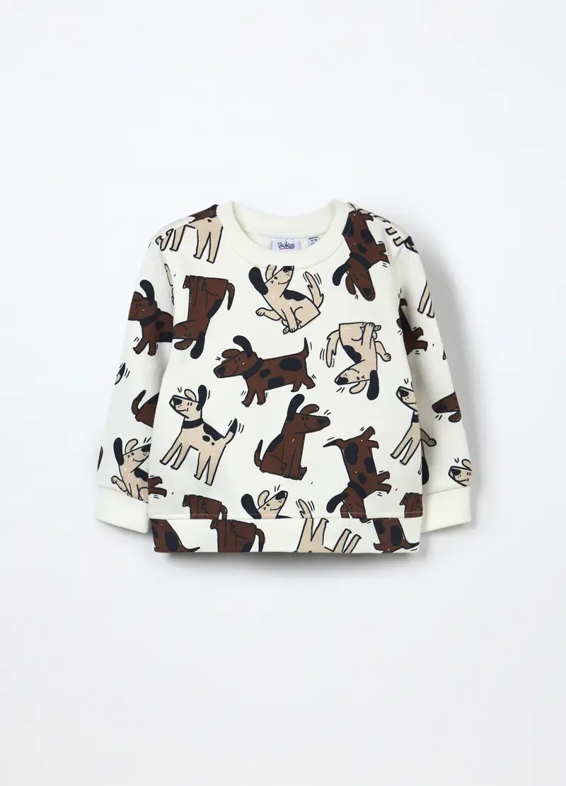 Felpa In Puro Cotone Neonato, Bambino, Bianco