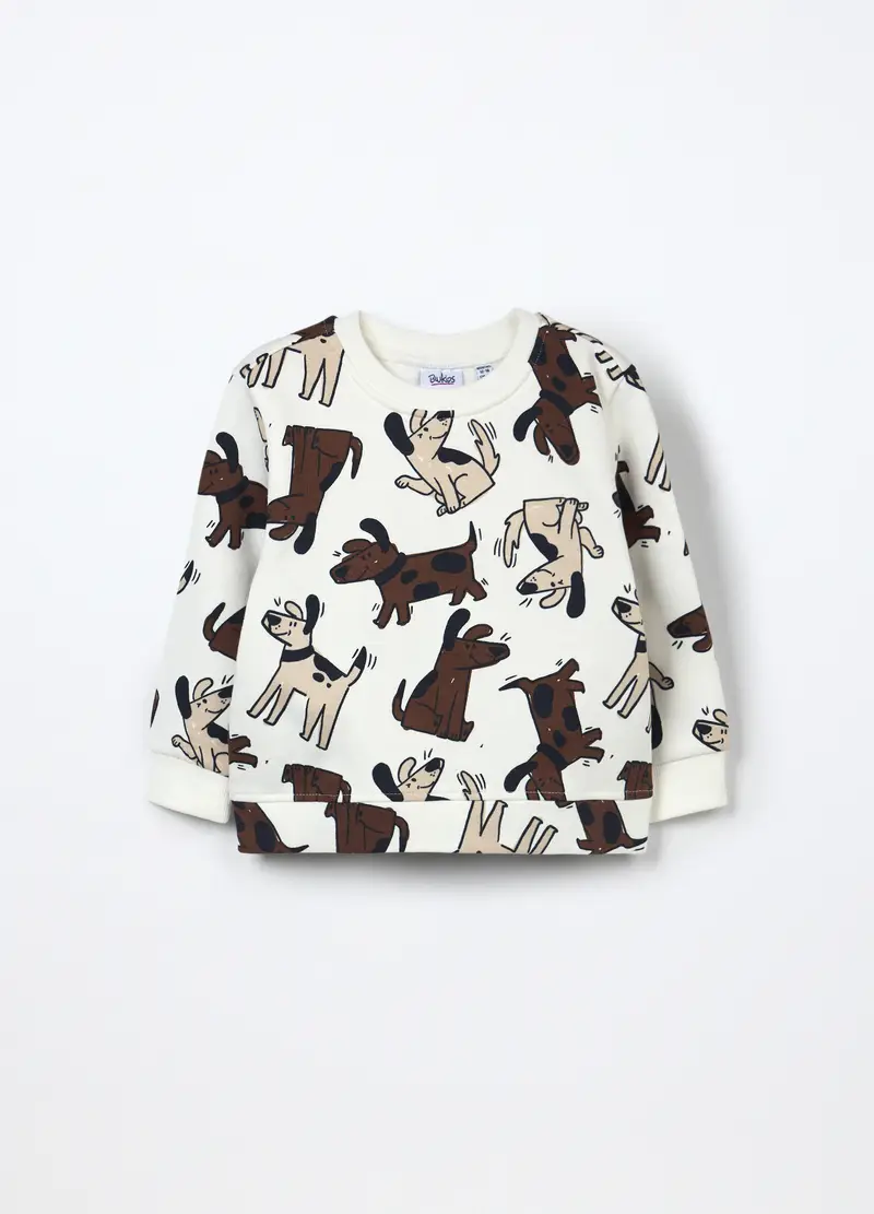 Felpa In Puro Cotone Neonato, Bambino, Bianco