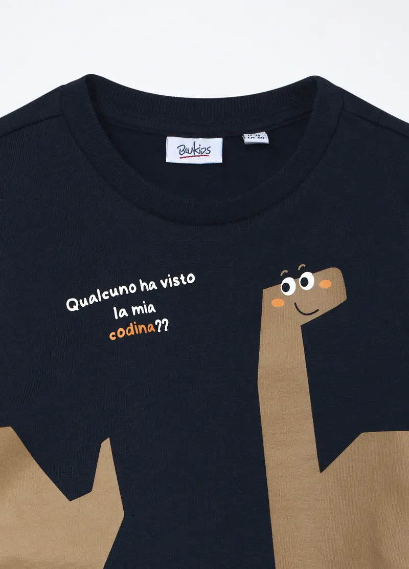 , Felpa In Puro Cotone Neonato, Bambino, Blu scuro miniatura 3