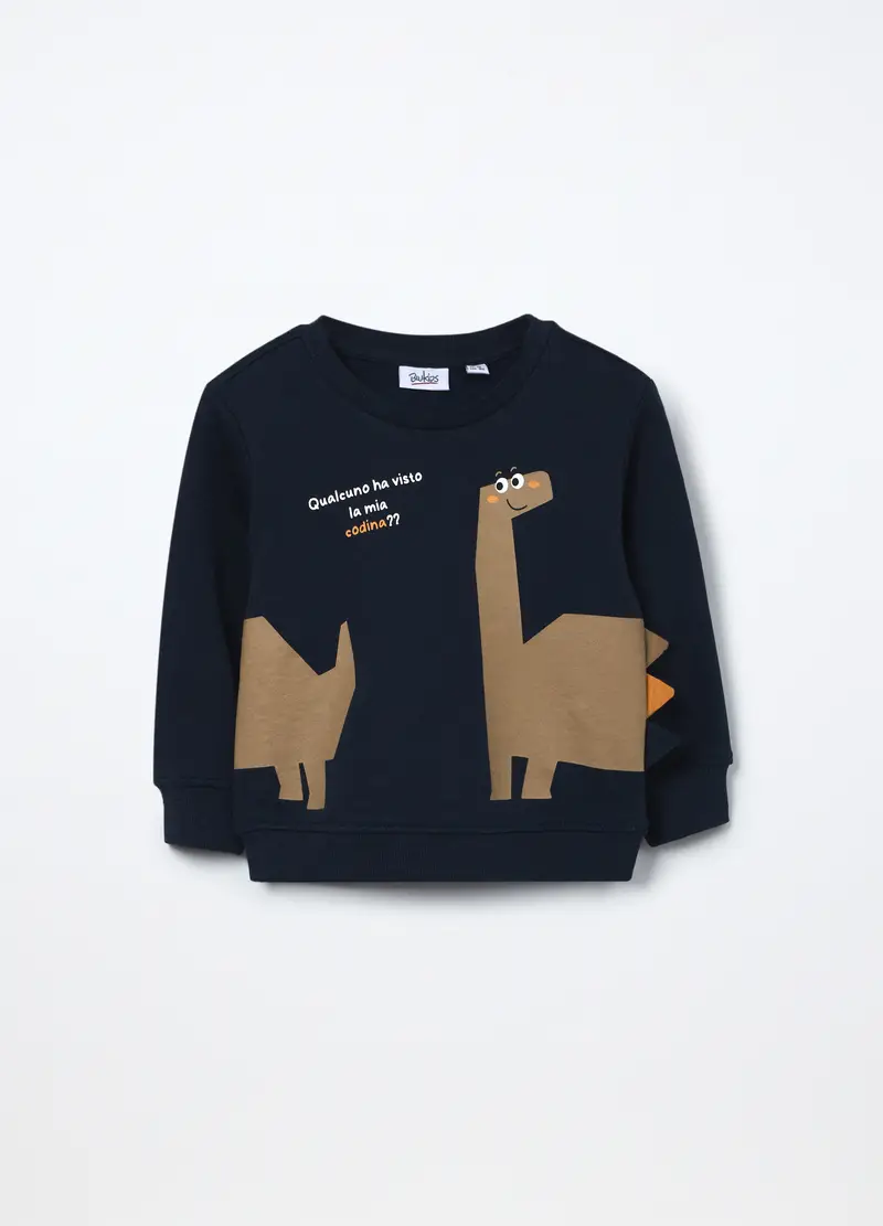 Felpa In Puro Cotone Neonato, Bambino, Blu scuro