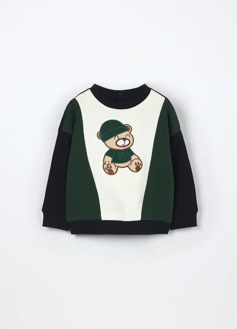 Felpa In Puro Cotone Neonato, Bambino, Blu scuro