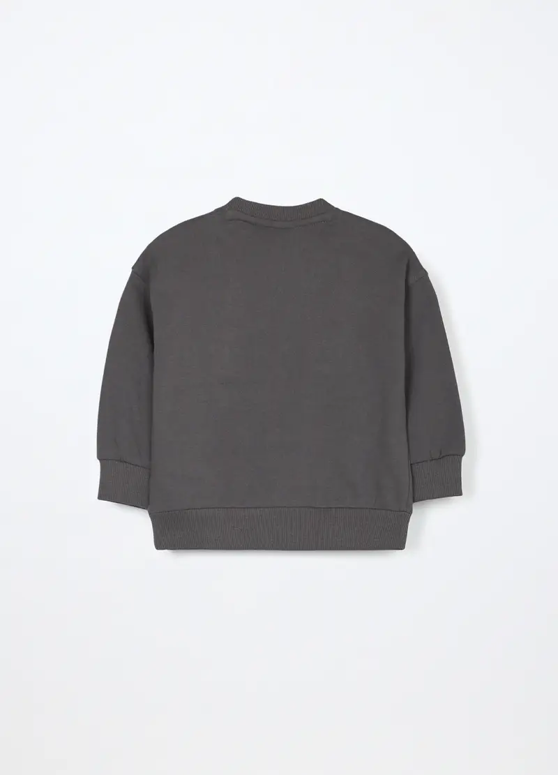 Felpa In Puro Cotone Neonato, Bambino, Grigio scuro miniatura 2