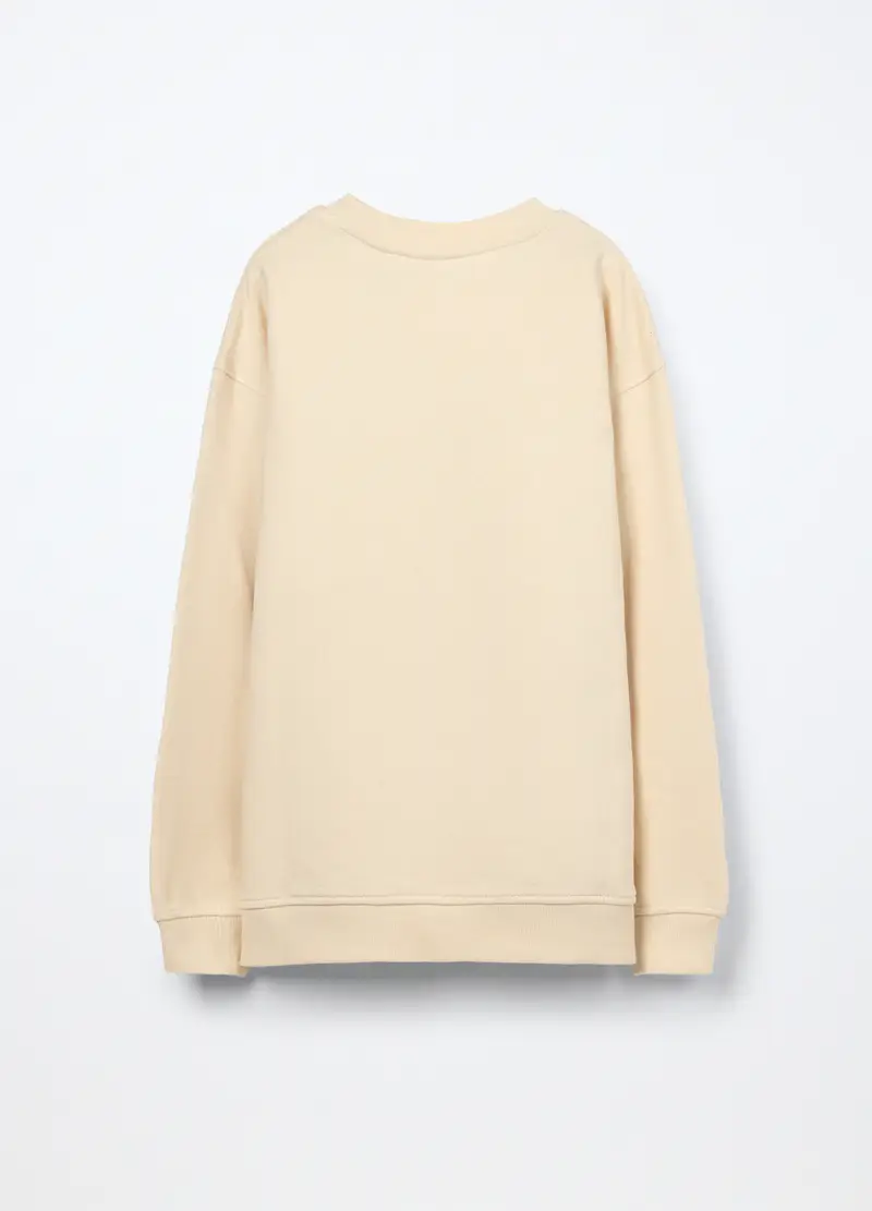 Felpa In Puro Cotone Ragazzo, Bambino, Beige chiaro miniatura 2