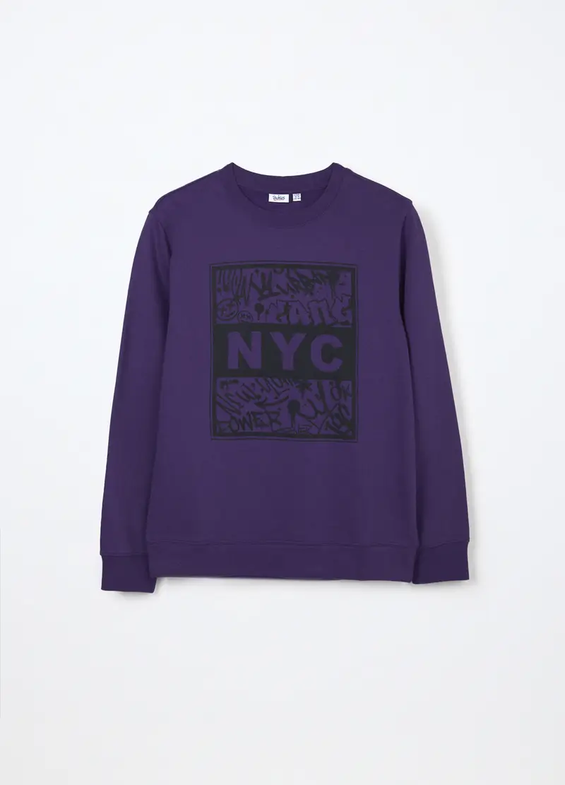 Felpa In Puro Cotone Ragazzo, Bambino, Viola scuro