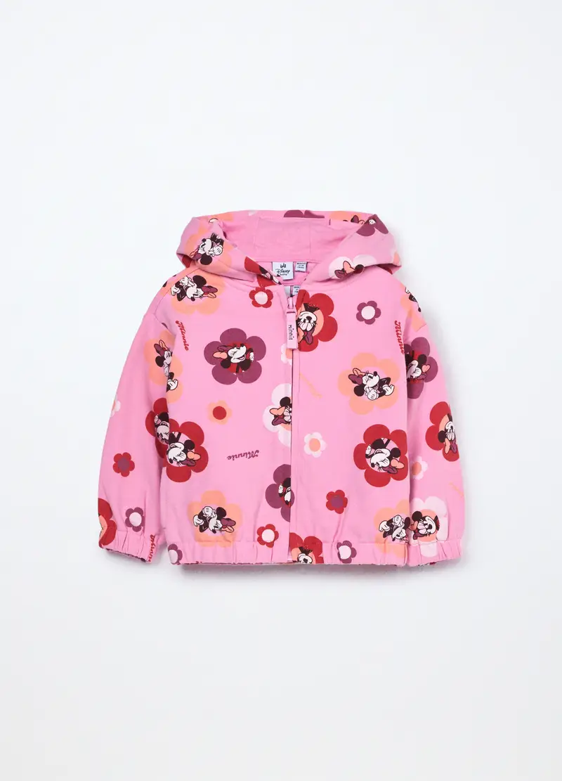 Felpa Minnie Full Zip Con Cappuccio Neonata, Bambina, Rosa fuxia