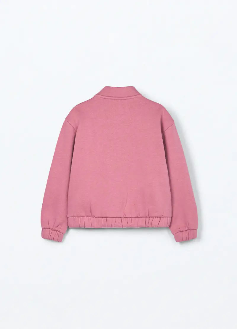 Felpa Misto Cotone Bambina, Rosa pastello miniatura 2