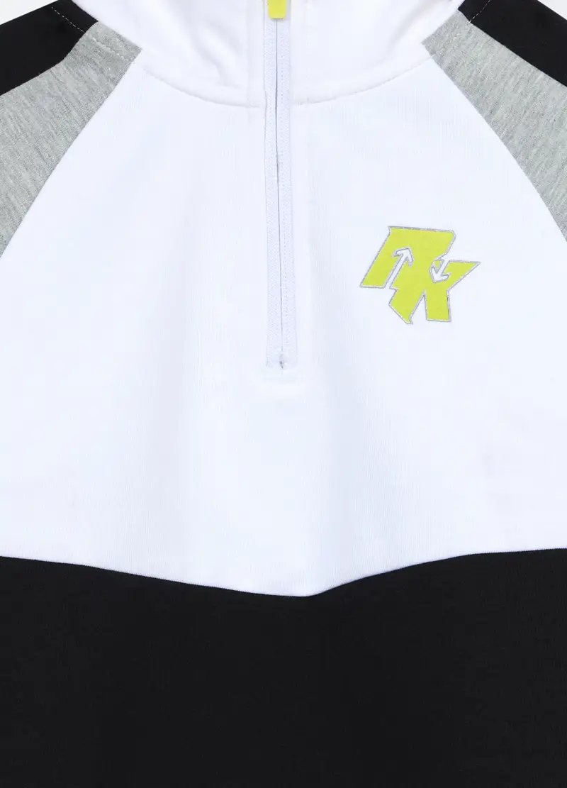 Felpa Misto Cotone Bambino, Bianco miniatura 3