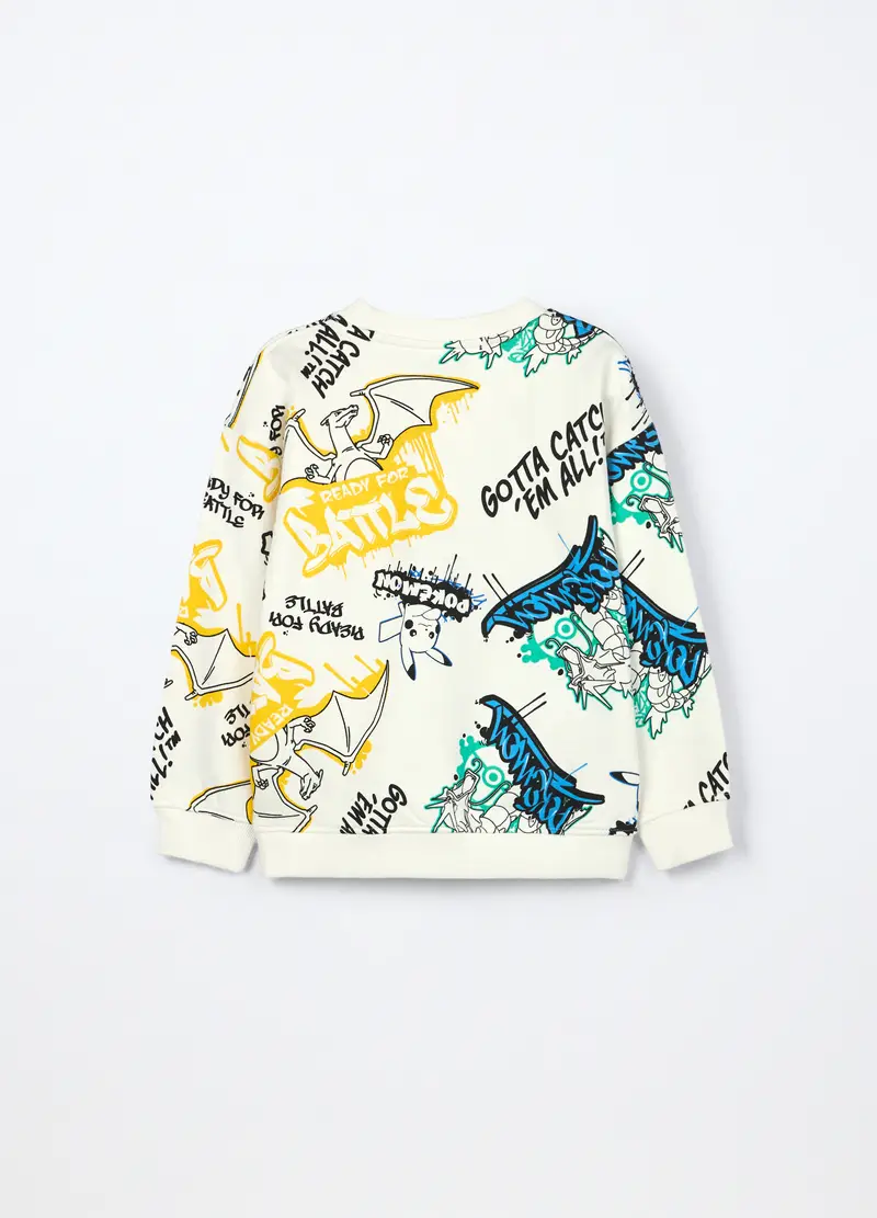 Felpa Misto Cotone Bambino, Bianco panna miniatura 2