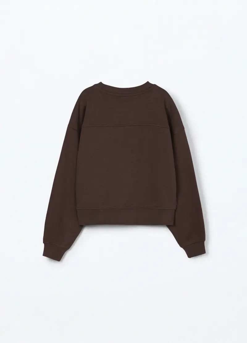 Felpa Misto Cotone Ragazza, Bambina, Marrone cioccolato miniatura 2