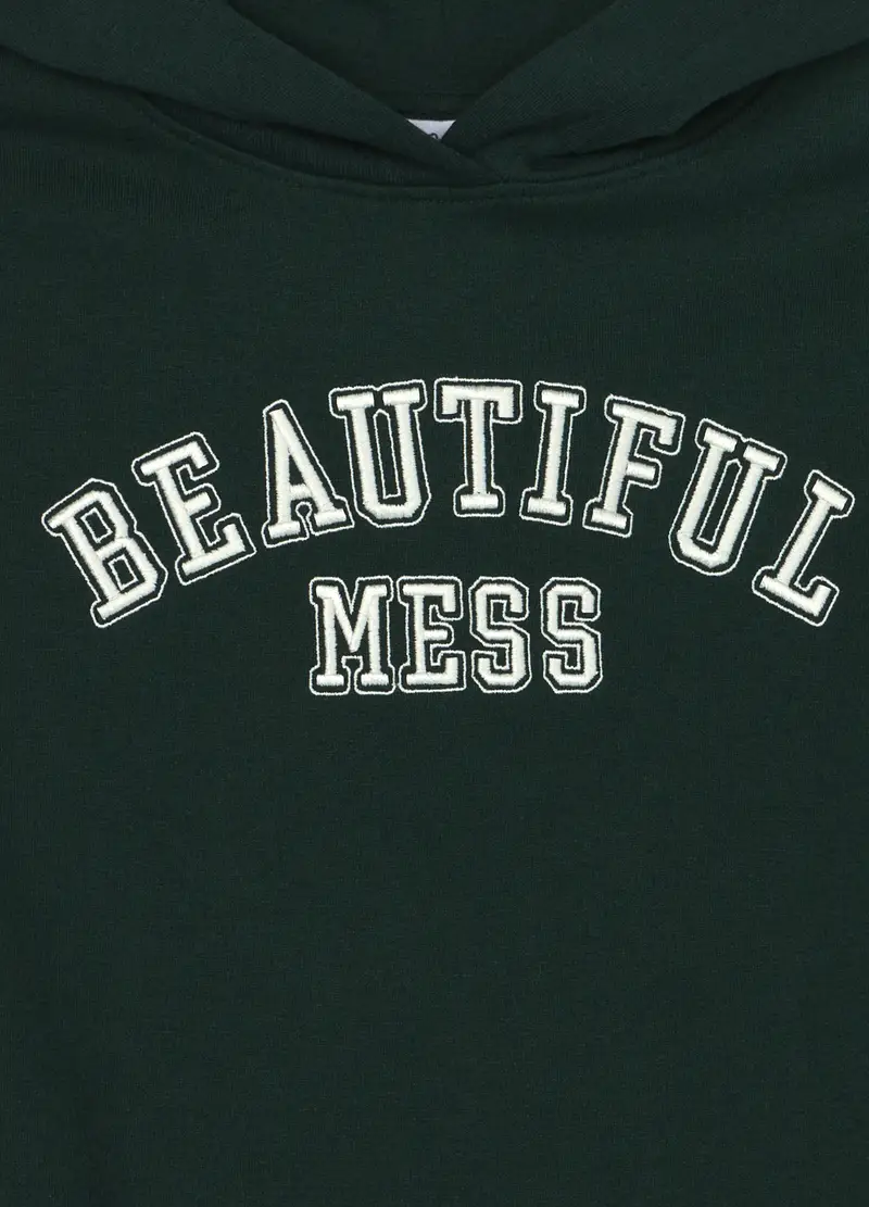 Felpa Misto Cotone Ragazza, Bambina, Verde foglia miniatura 3