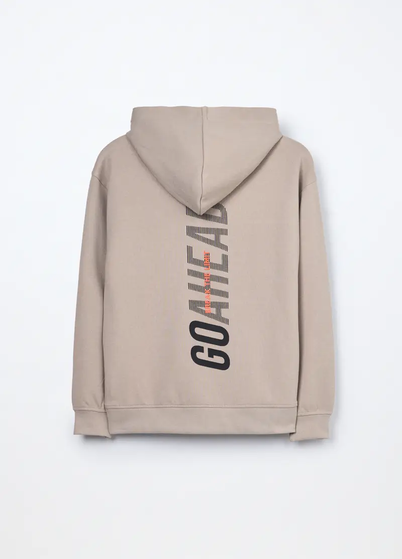 Felpa Misto Cotone Ragazzo, Bambino, Beige miniatura 2