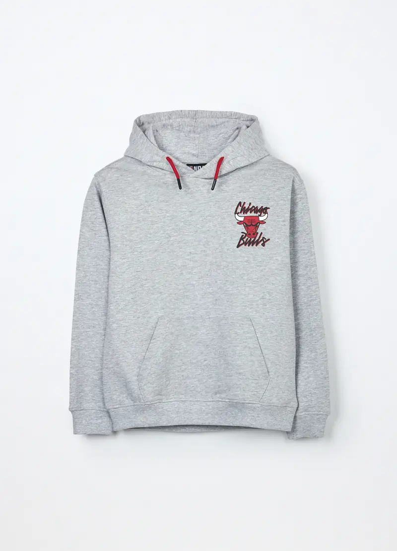 Felpa Nba In French Terry Di Puro Cotone Ragazzo, Bambino, Grigio chiaro melange