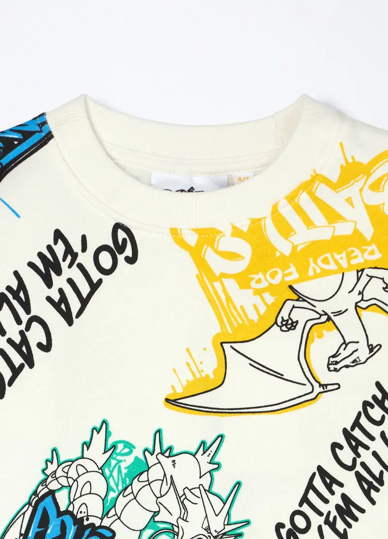 Felpa Pokémon In Misto Cotone Bambino, Bianco panna miniatura 3