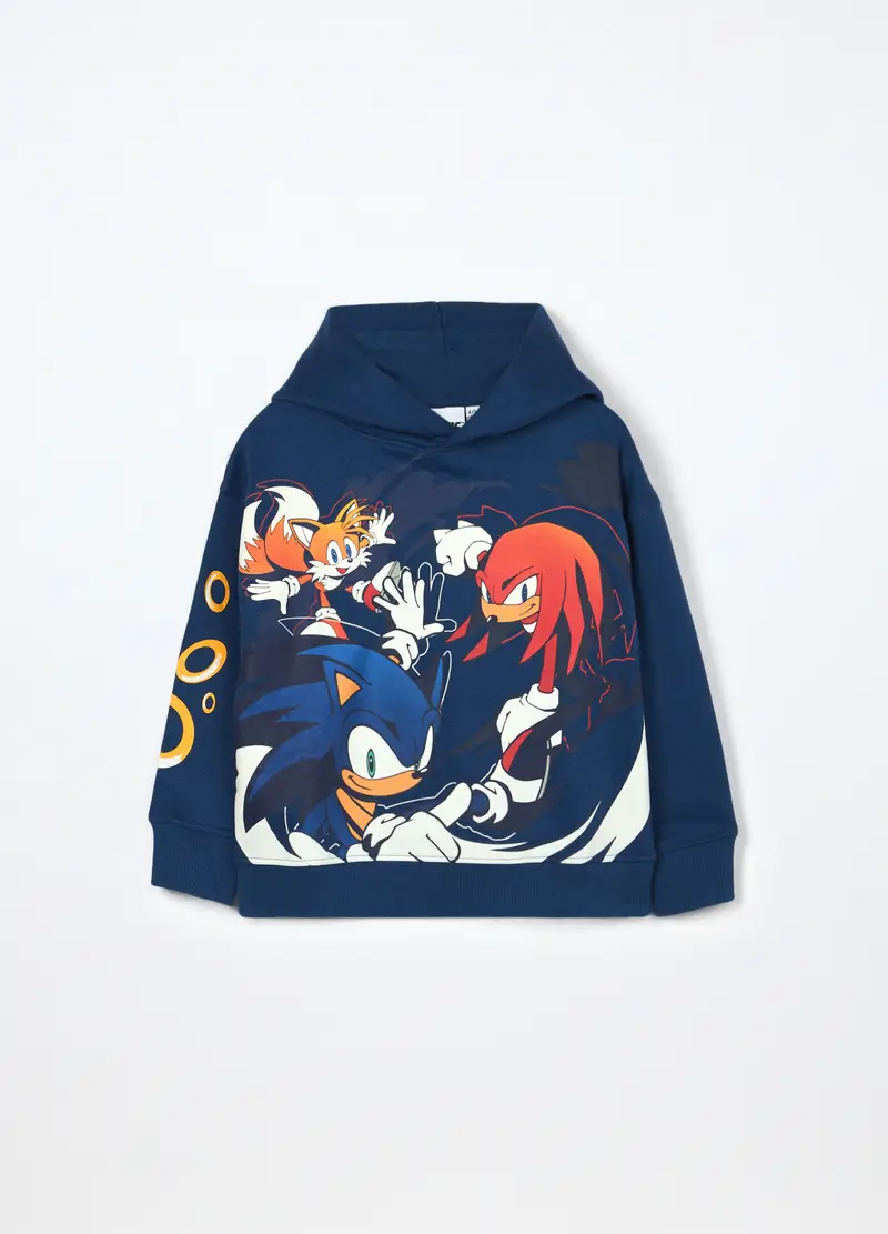 Felpa Sonic Misto Cotone Bambino, Blu scuro