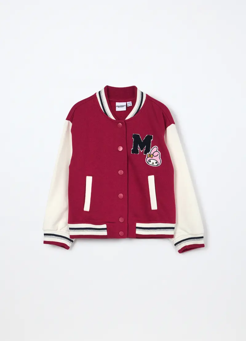 Felpa Varsity Hello Kitty Misto Cotone Bambina, Rosso ciliegia