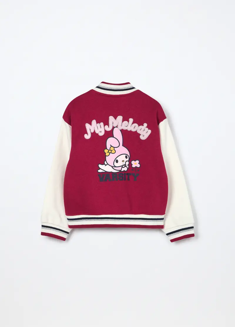 Felpa Varsity Hello Kitty Misto Cotone Bambina, Rosso ciliegia miniatura 2