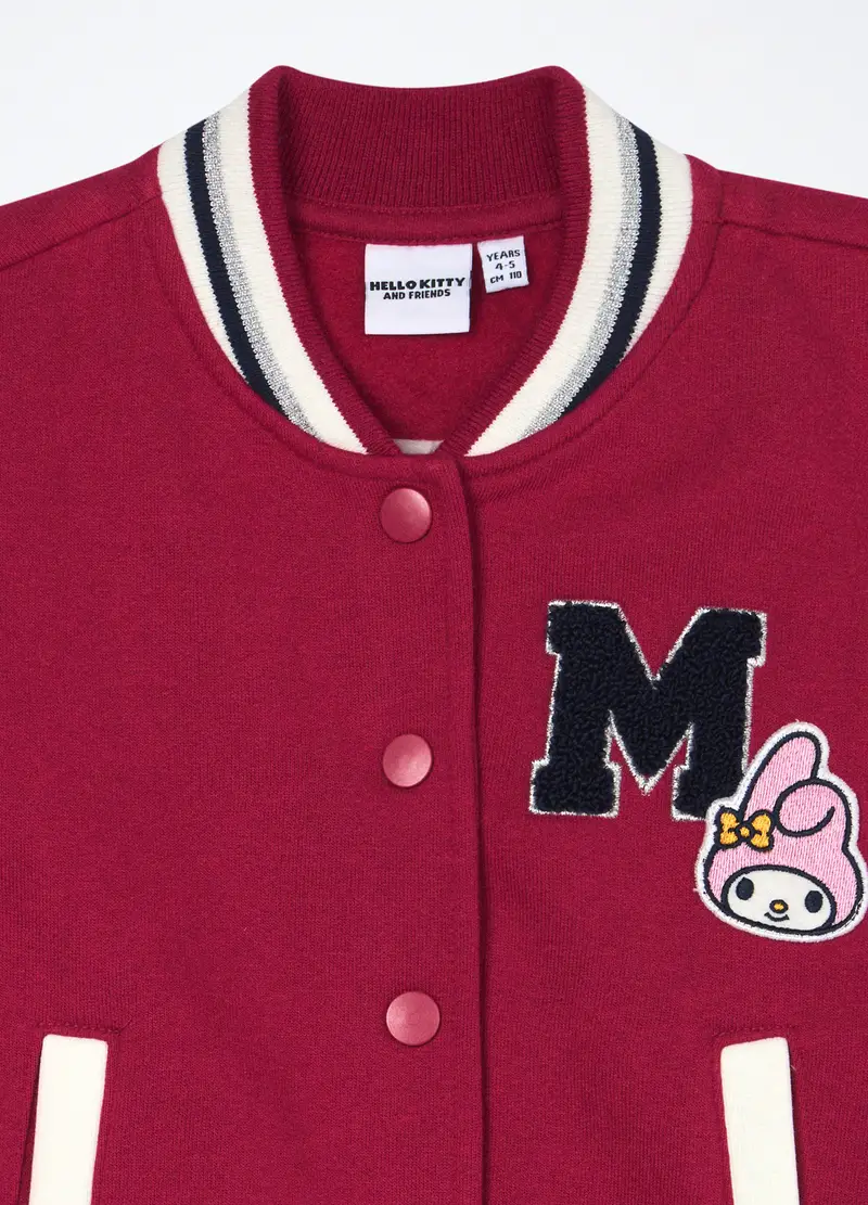 Felpa Varsity Hello Kitty Misto Cotone Bambina, Rosso ciliegia miniatura 3