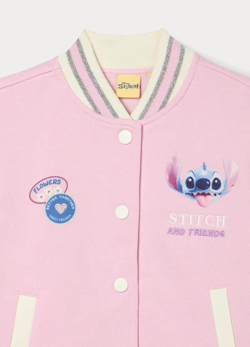 Felpa Varsity Stitch Misto Cotone Bambina, Rosa pastello miniatura 3