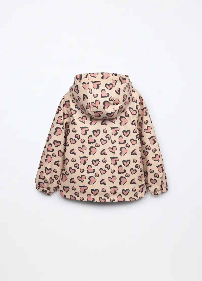 Giacca A Vento Con Cappuccio Bambina, Beige chiaro miniatura 2