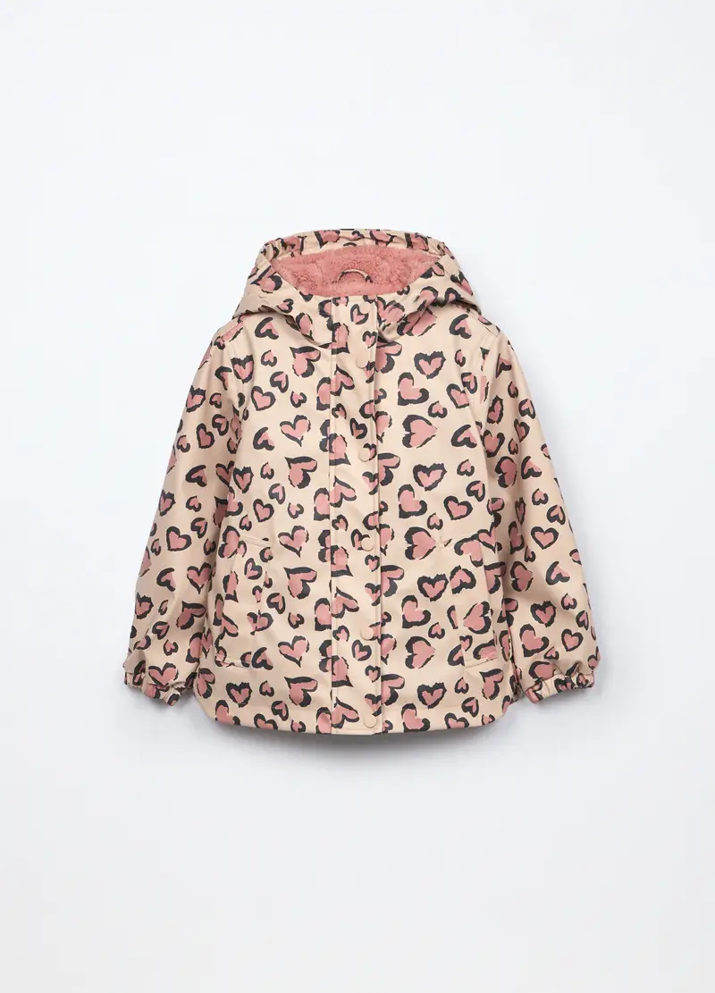 Giacca A Vento Con Cappuccio Bambina, Beige chiaro