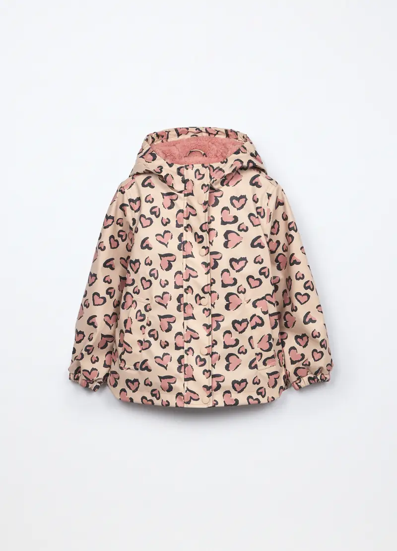 Giacca A Vento Con Cappuccio Bambina, Beige chiaro