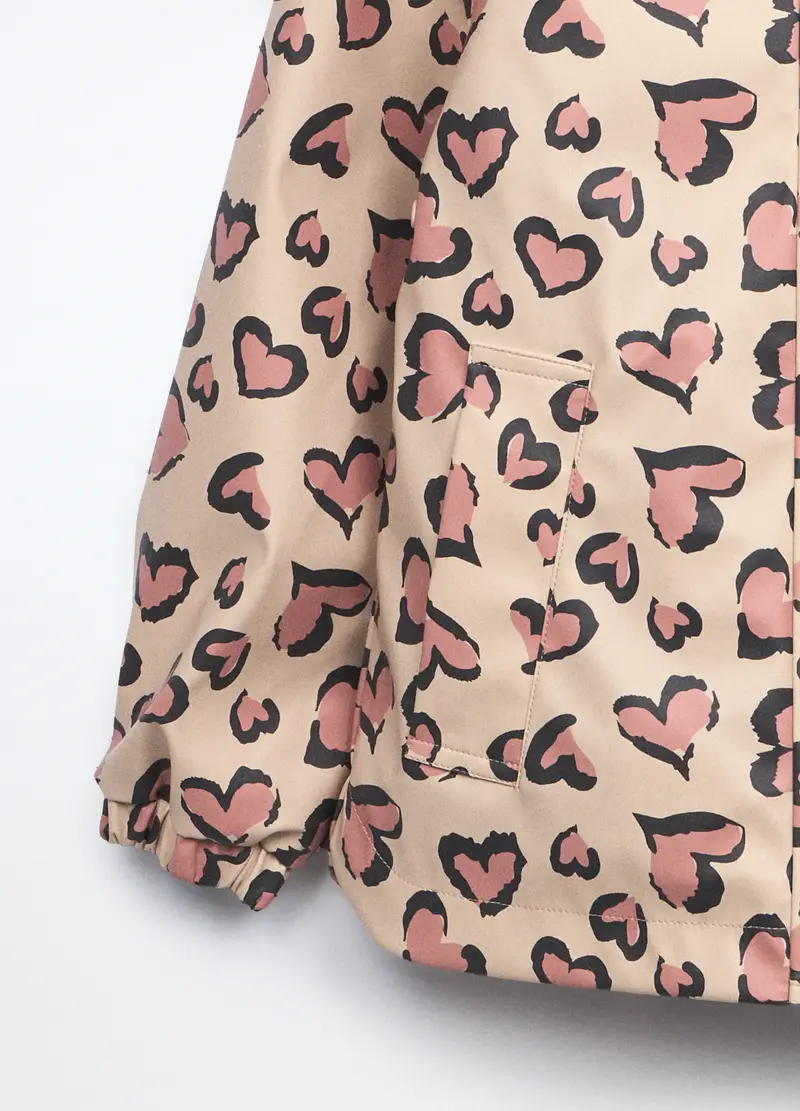 Giacca A Vento Con Cappuccio Bambina, Beige chiaro miniatura 3