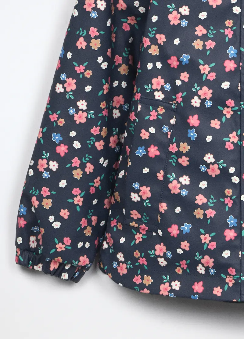 Giacca A Vento Con Cappuccio Bambina, Blu scuro miniatura 3