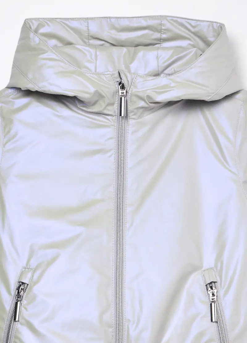 Blukids, Giacca A Vento Con Cappuccio Bambina, Grigio argento, Taglia: 3-4 miniatura 2