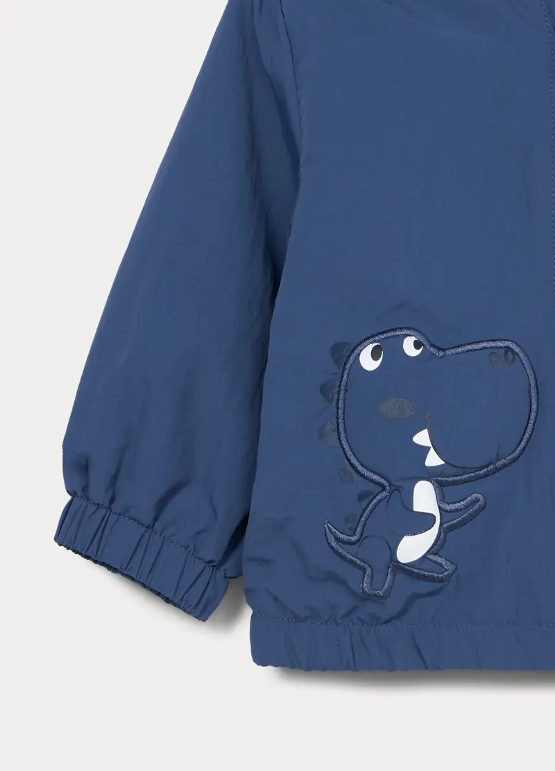 Giacca A Vento Con Cappuccio Bimbo, Bambino, Blu Bluette miniatura 3