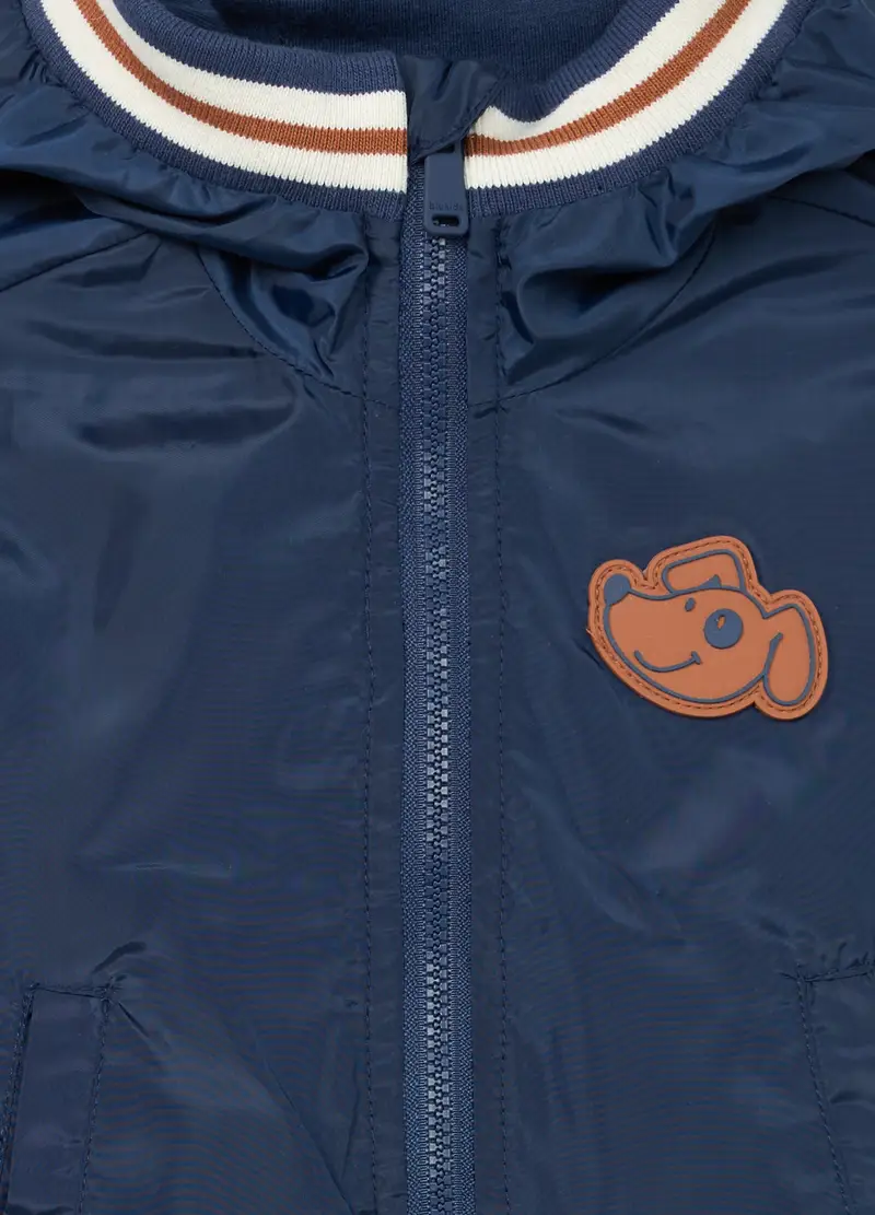 Giacca A Vento Con Cappuccio Bimbo, Bambino, Blu navy miniatura 3